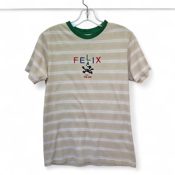 NEON RIOT Striped Felix The Cat Tshirt Small - Picture 1 of 3